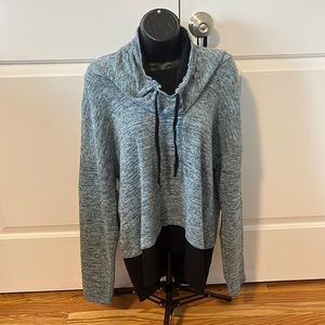 Drawstring cowl neck knit